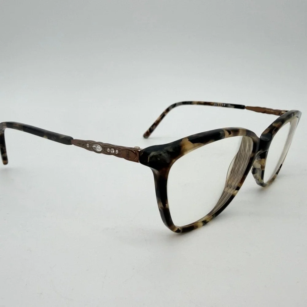 Helium Paris 4310 Marble Eyeglasses Frames 52-16-135 Case Rhinestone Temple